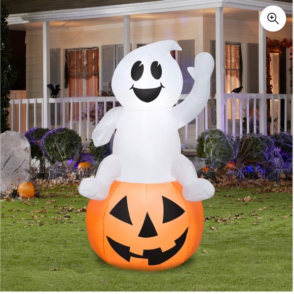 Baby ghost on pumpkin Halloween inflatable - Picture 1 of 6